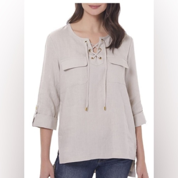 Ellen Tracy 100% Linen Tunic Top Size XXL - Picture 1 of 7
